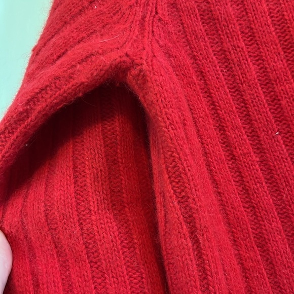 Vintage Rafaella Angora Lambswool Nylon Blend Red Ribbed Sweater - Size Medium - Picture 2 of 8